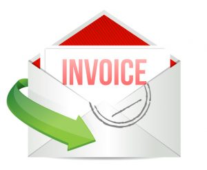 invoice Concept representing email illustration design over white